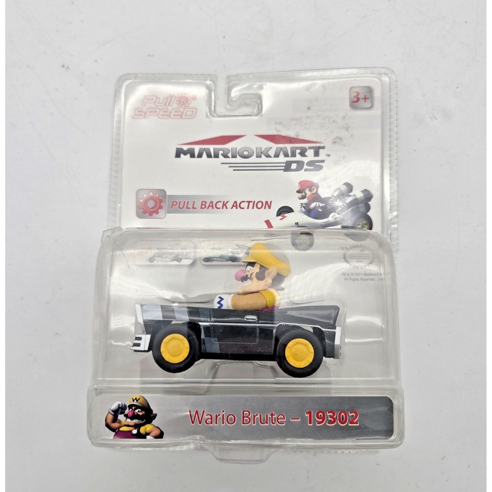 MarioKart DS Wario Brute 19302 Pull Speed Nintendo Toy NIP New In Box
